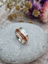 Load image into Gallery viewer, Sterling Silver and Copper Spinner Ring - UK Size O