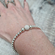 Load image into Gallery viewer, Sterling Silver Sparkle Bead Bracelet