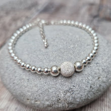 Load image into Gallery viewer, Sterling Silver Sparkle Bead Bracelet