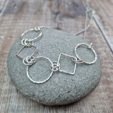 Load image into Gallery viewer, Sterling Silver Square and Circle Link Necklace