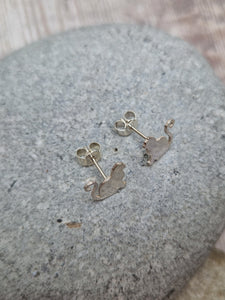 Sterling Silver Cat Stud Earrings - SAMPLE