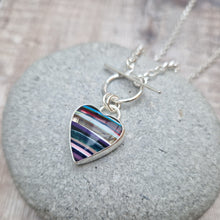 Load image into Gallery viewer, Sterling Silver Surfite Multicoloured Heart Necklace