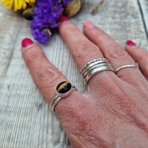 Tiger Eye Gemstone Ring - UK Size M