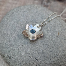 Load image into Gallery viewer, Sterling Silver Flower Necklace With Topaz Gemstone