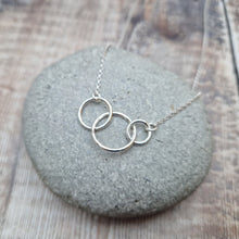 Load image into Gallery viewer, Sterling Silver Three Linked Circle Necklace