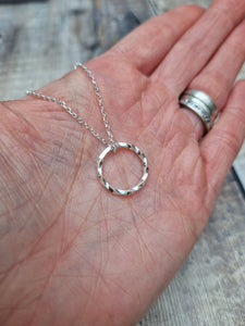 Sterling Silver Twisted Circle Necklace - SAMPLE