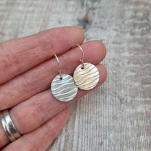 Load image into Gallery viewer, Sterling Silver Wavy Disc Earrings