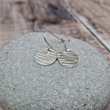 Load image into Gallery viewer, Sterling Silver Wavy Disc Earrings