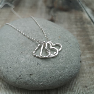 Sterling Silver Open Heart Necklace