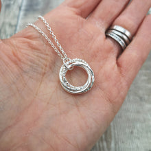 Load image into Gallery viewer, Sterling Silver Four Linked Ring Necklace