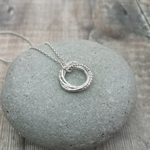 Load image into Gallery viewer, Sterling Silver Four Linked Ring Necklace
