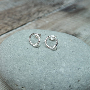 Sterling Silver Circle Studs with Four Silver Loops