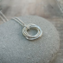 Load image into Gallery viewer, Sterling Silver Five Linked Ring Necklace