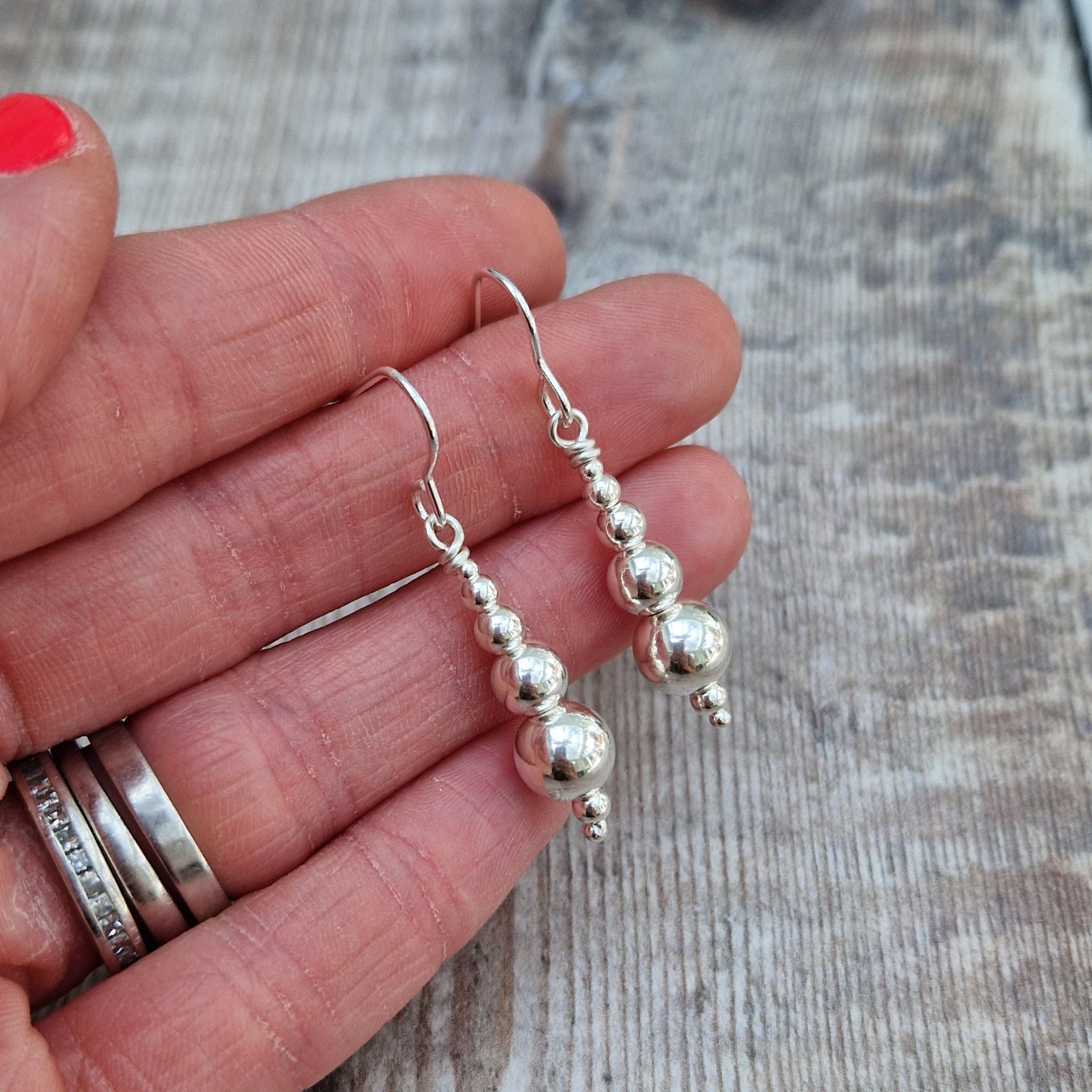 Silver Wire Bead Earrings - Pretty Much Store