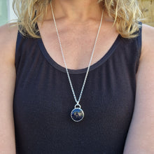 Load image into Gallery viewer, Sterling Silver Blue Goldstone Gemstone Necklace