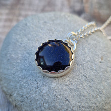 Load image into Gallery viewer, Sterling Silver Blue Goldstone Gemstone Necklace