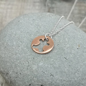 Copper and Sterling Silver Gingerbread Necklace