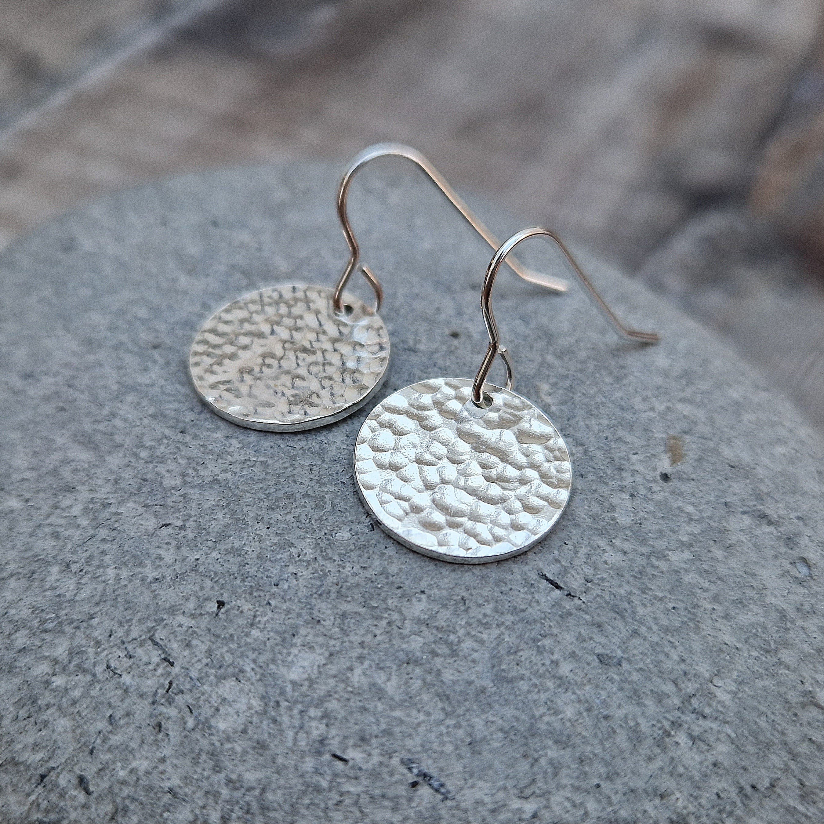 3-Disk Sterling orders Silver Textured Earrings