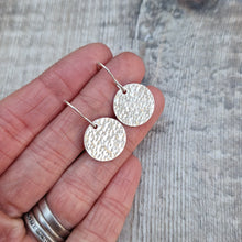 Load image into Gallery viewer, Sterling Silver Hammered Disc Earrings