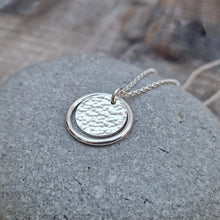 Load image into Gallery viewer, Sterling Silver Hammered Disc and Circle Necklace