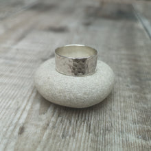 Load image into Gallery viewer, Sterling Silver Wide Hammered Ring