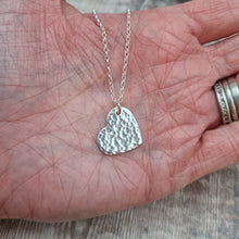 Load image into Gallery viewer, Sterling Silver Hammered Heart Necklace