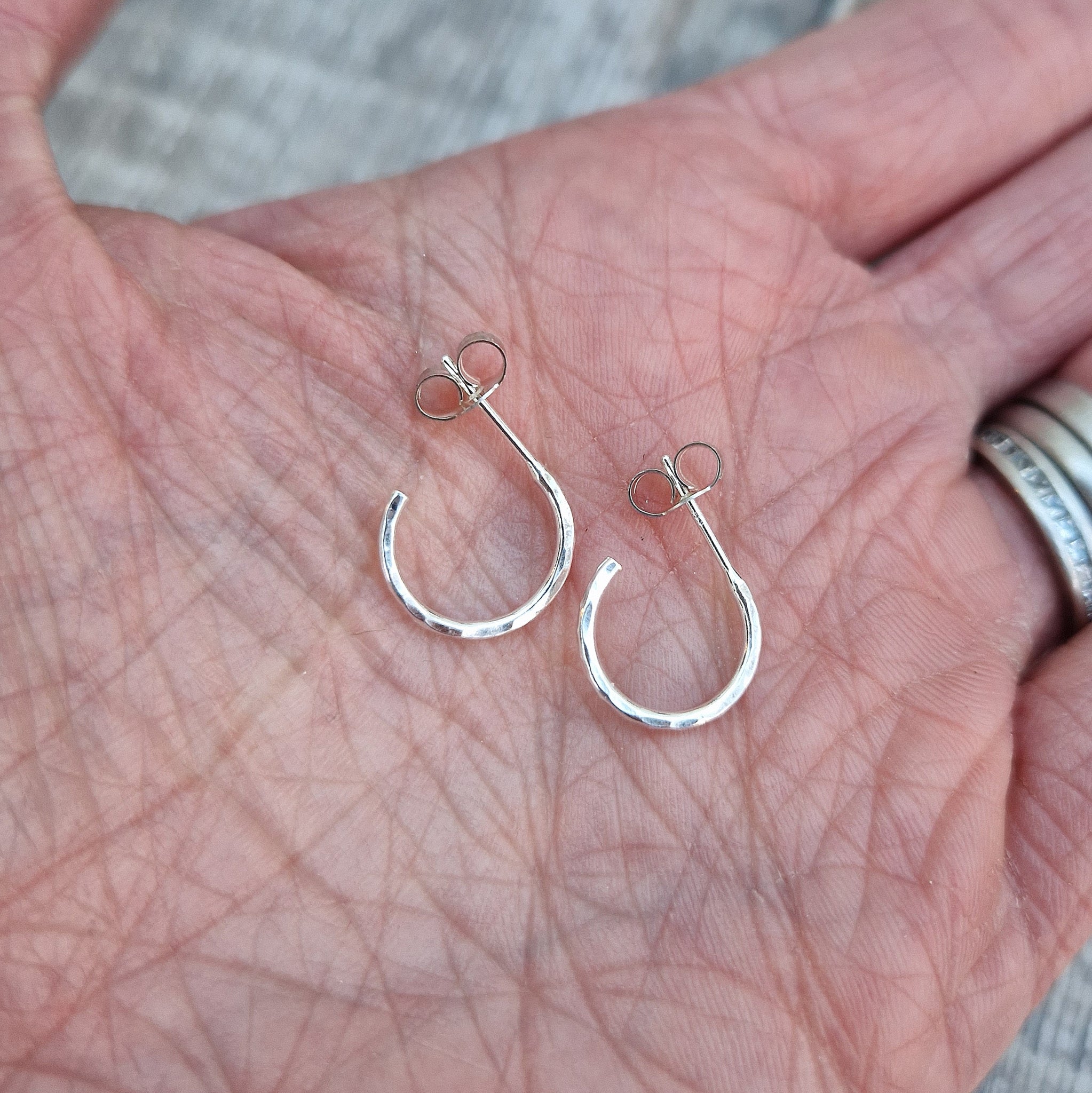 Sterling Silver Small Hammered Hoop Studs – Jewellery by Jo