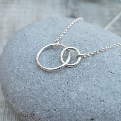 Sterling Silver Small Linked Circle Necklace