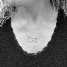 Load image into Gallery viewer, Sterling Silver Linked Two Heart Necklace