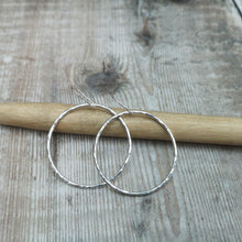 Load image into Gallery viewer, Sterling Silver Large Circle Earrings