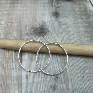 Sterling Silver Large Circle Earrings