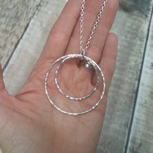 Load image into Gallery viewer, Sterling Silver Two Circle Long Necklace