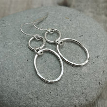 Load image into Gallery viewer, Sterling Silver Oval and Circle Earrings
