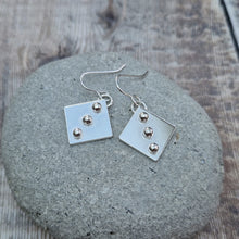 Load image into Gallery viewer, Sterling Silver Square Earrings with Pebbles