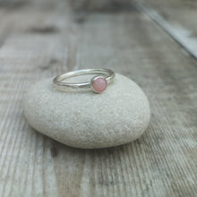 Load image into Gallery viewer, Sterling Silver Pink Opal Gemstone Ring - UK Size Q