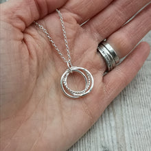 Load image into Gallery viewer, Sterling Silver Three Linked Ring Necklace