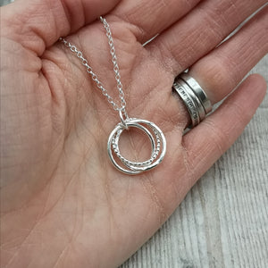 Sterling Silver Three Linked Ring Necklace