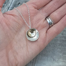 Load image into Gallery viewer, Sterling Silver and Gold Two Disc Necklace