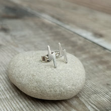 Load image into Gallery viewer, Sterling Silver Lightning Bolt Stud Earrings