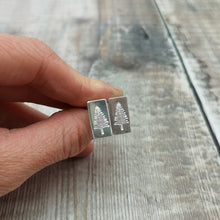 Load image into Gallery viewer, Sterling Silver Evergreen Treen Rectangle Stud Earrings