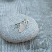 Load image into Gallery viewer, Sterling Silver Smooth Heart Stud Earrings